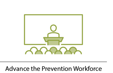 Advance the prevention workforce, presenter in front of group of people