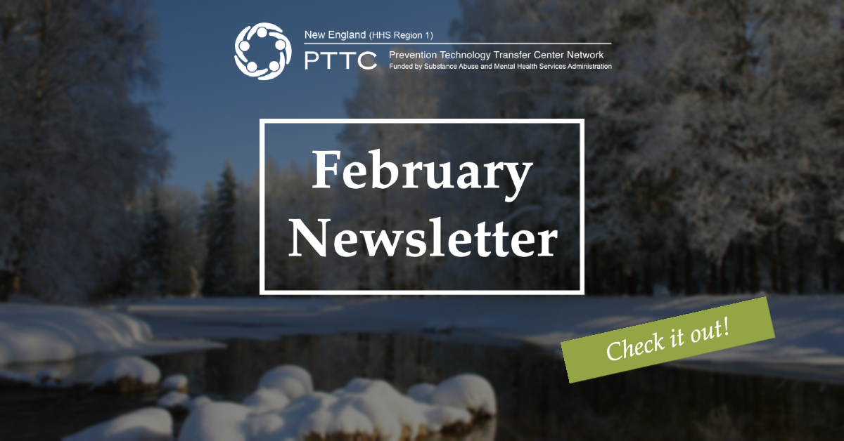Winter background with text overlay February newsletter