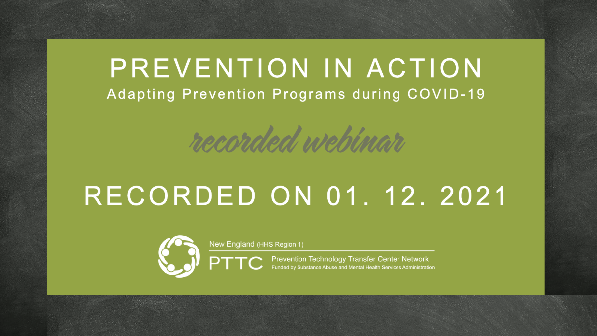 Social Media Image for recorded webinar titled - Prevention in Action Webinar: Adapting Prevention Programs to COVID 19