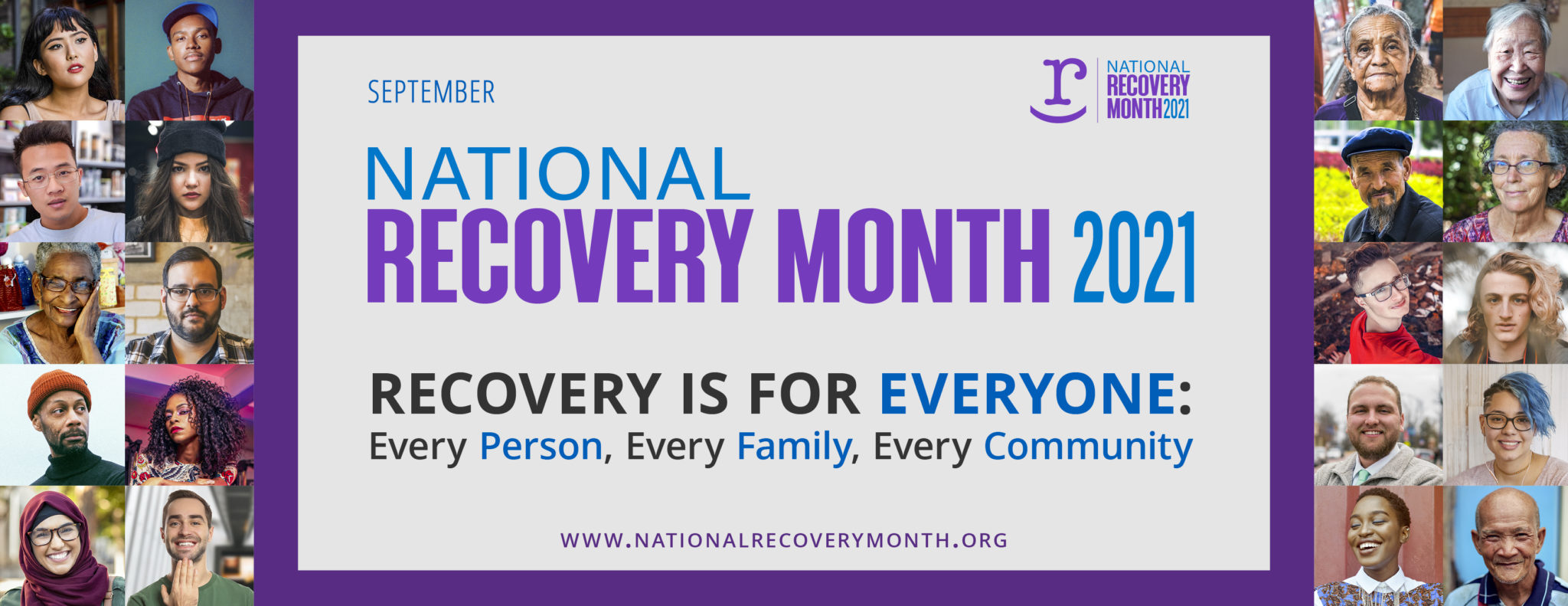 Images of people in recovery with language for Recovery Month