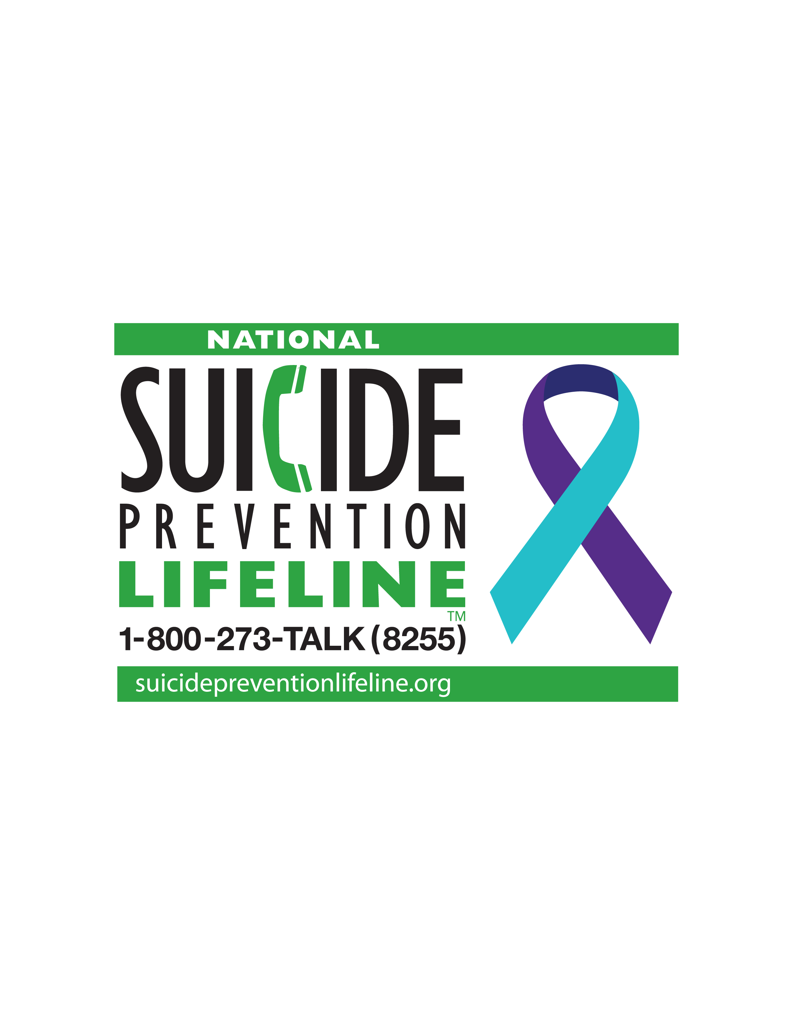 Suicide Prevention Lifeline Logo w Ribbon