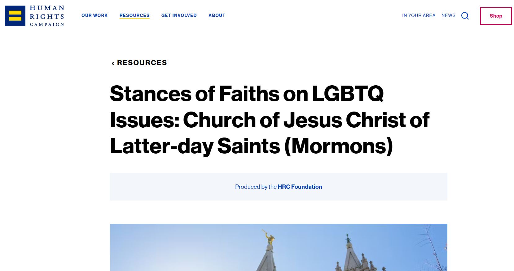 Human Rights Campaign Resources for the Mormon Church