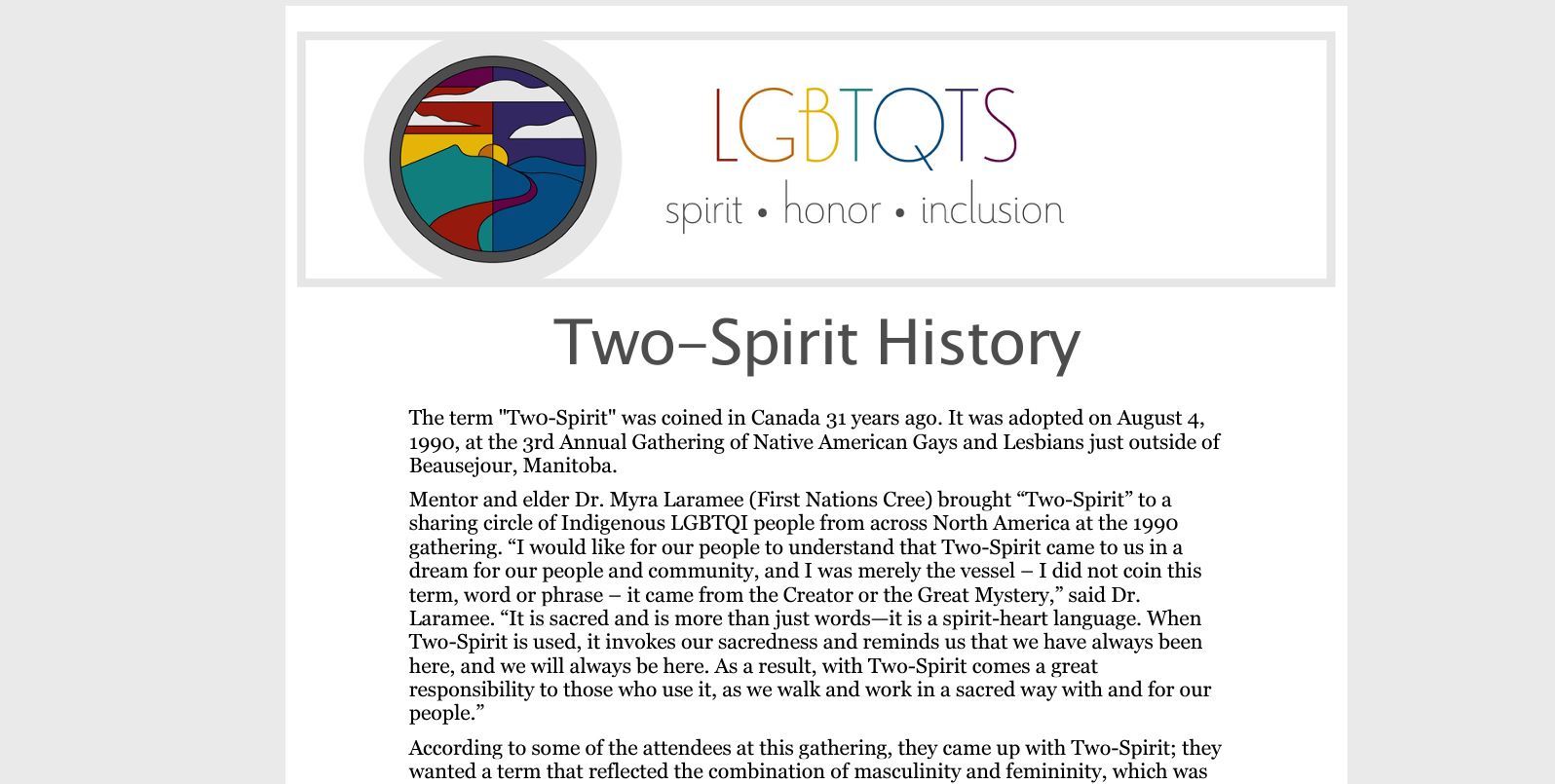 Two Spirit History 