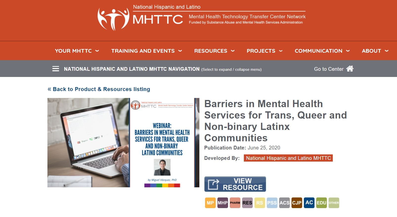 National Hispanic and Latino MHTTCWebinar: Barriers in Mental Health Services for Trans, Queer and Non-binary Latinx Communities