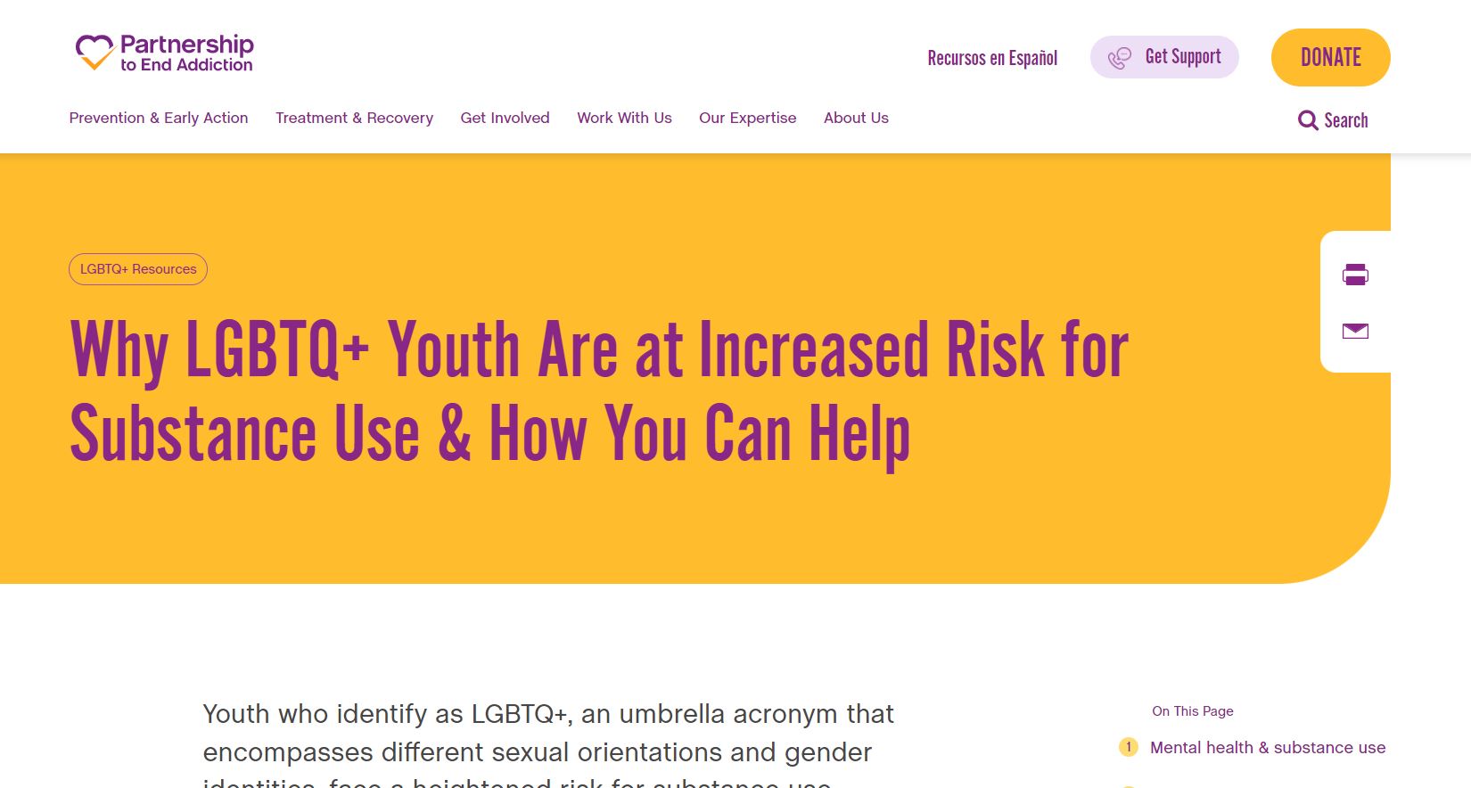 Partnership to End Addiction: Why LGBTQ+ Youth Are at Increased Risk for Substance Use & How You Can Help