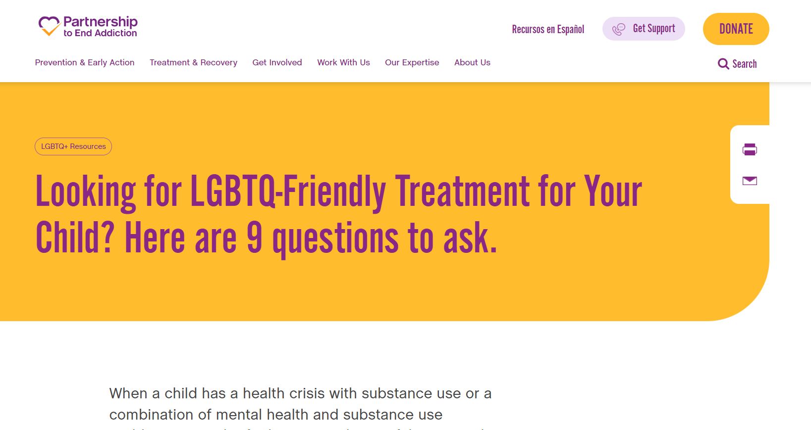 Partnership to End Addiction: LGBTQ+ Resources Looking for LGBTQ-Friendly Treatment for Your Child? Here are 9 questions to ask.