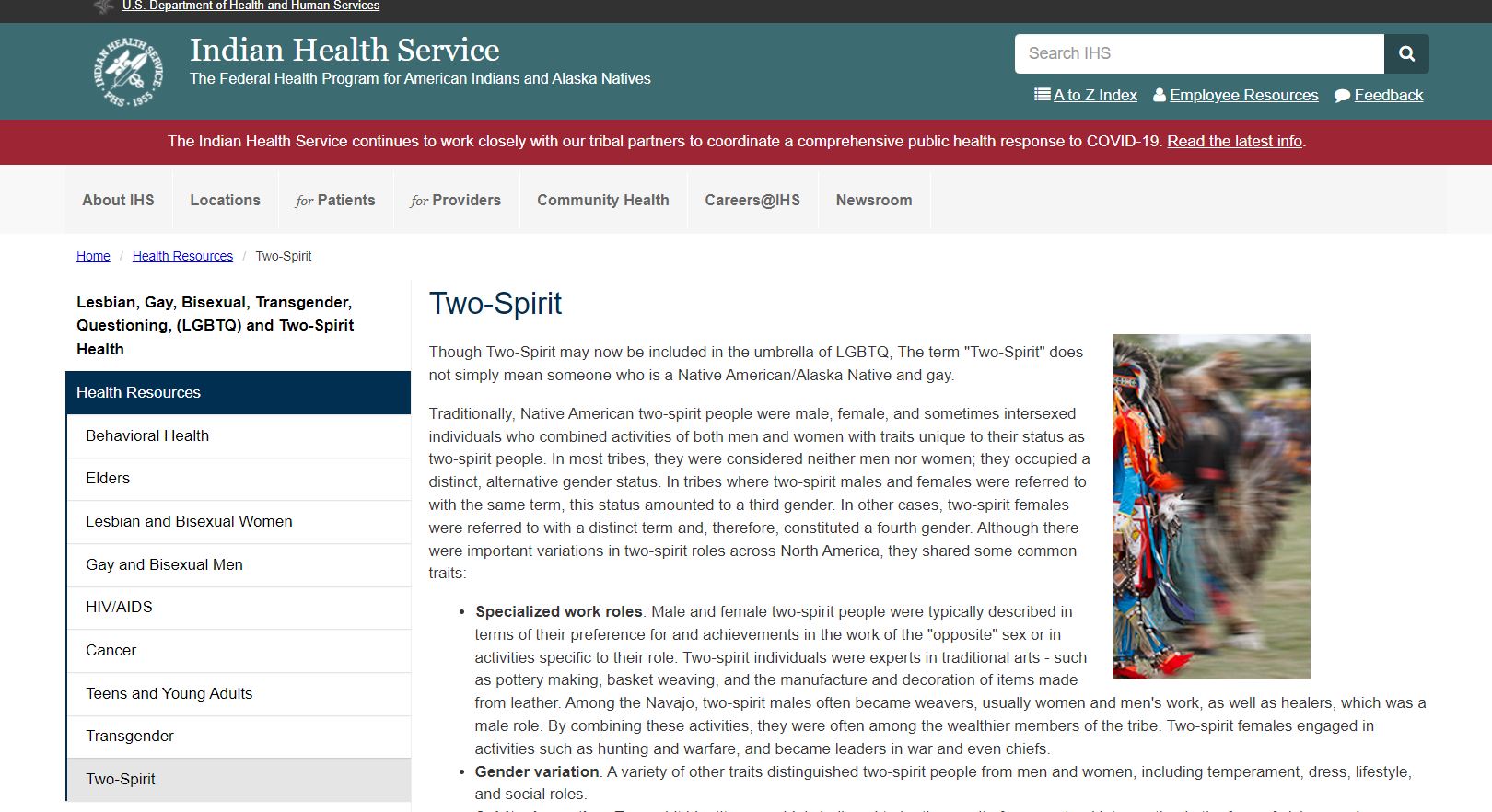 Two Spirit Health- Indian Health Services (IHS) 