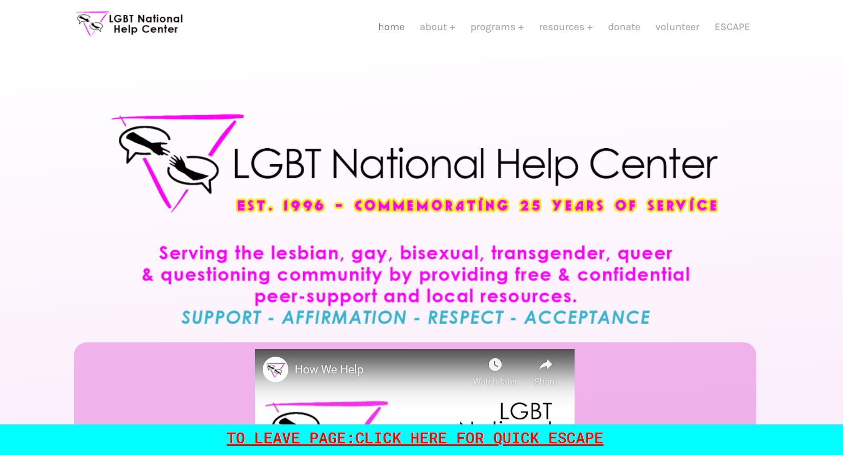 The Lesbian, Gay, Bisexual and Transgender (LGBT) National Help Center