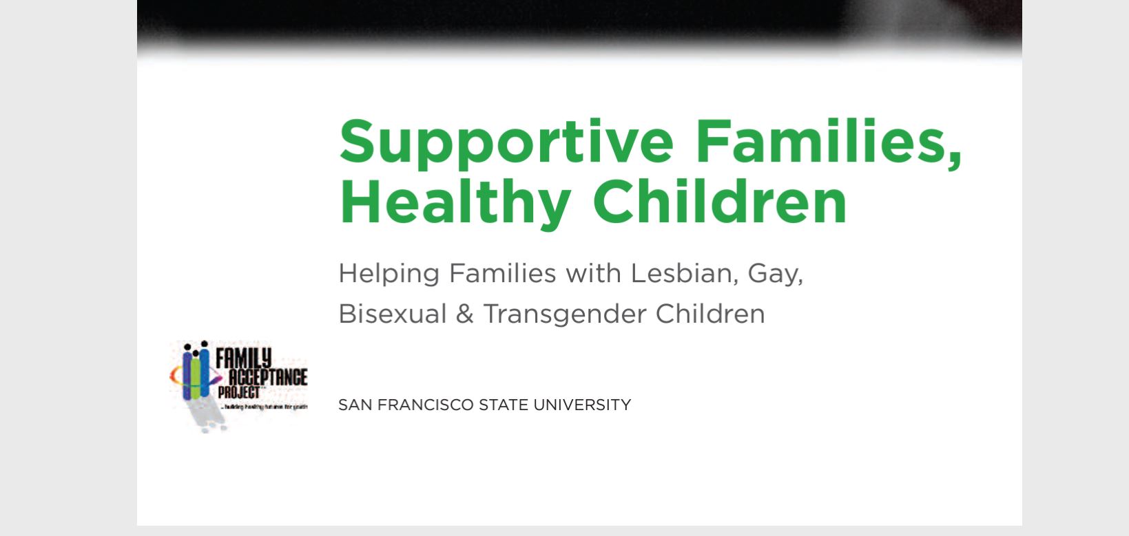 Family Acceptance Project: Best Practice for Suicide Prevention Booklet