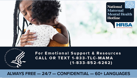 HRSA National Maternal Mental Health Hotline Image