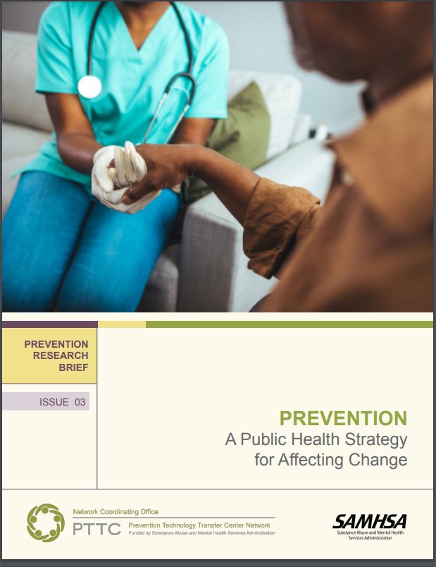 Research Brief cover with a medical professional holding hands with a patient