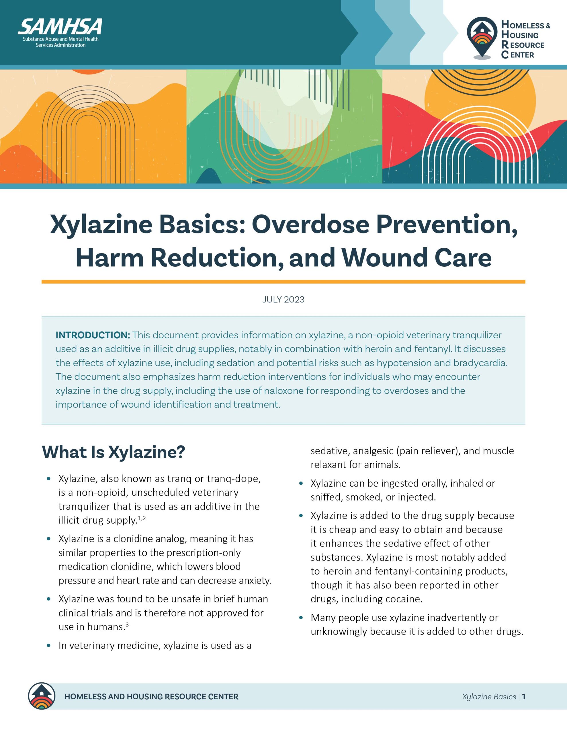 Xylazine Basics: Overdose Prevention, Harm Reduction, and Wound Care Page 1