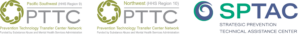 Pacific Southwest and Northwest Prevention Technology Transfer Center (PTTC) Logos and the Strategic Prevention Technical Assistance Center (SPTAC) Logo
